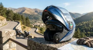 Casco AGV modulare apribile con visierino parasole integrato per mototurismo