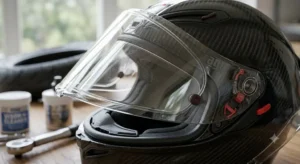 Visiera per casco AGV con lente antifog Pinlock e meccanismo di sgancio rapido