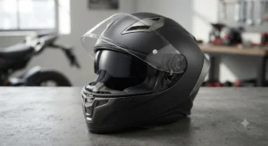 Casque intégral sport mat doté d'un écran solaire rétractable et d'une ventilation optimisée