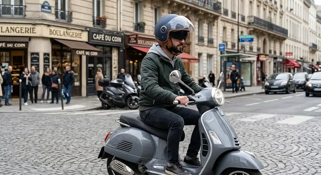 Casque jet urbain au design moderne ideal pour les trajets quotidiens en scooter