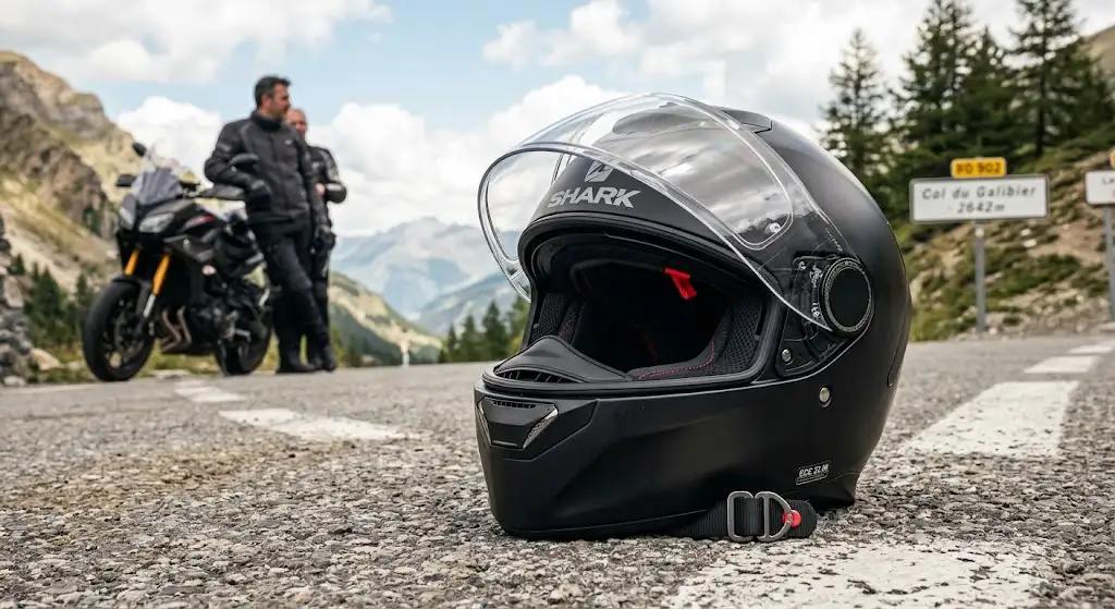 Casque Shark intégral noir mat homologué ECE pour motard sur route
