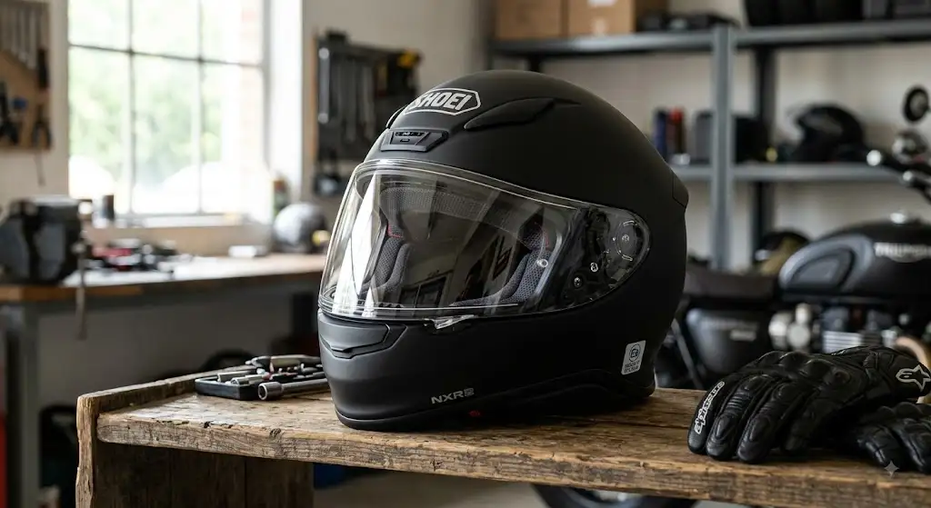Casque Shoei intégral NXR 2 noir mat homologué ECE 22.06 pour motard sur route