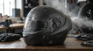 Visière principale d'un casque modulable Shark équipée d'un film anti-buée Pinlock.