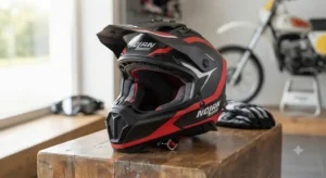 Casco Nolan cross ed enduro offroad con frontino parasole regolabile