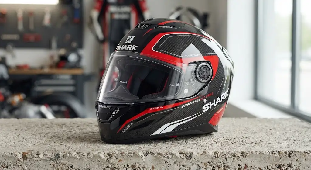 Casco Shark integrale sportivo ideale per l'utilizzo su strada e pista con design aerodinamico