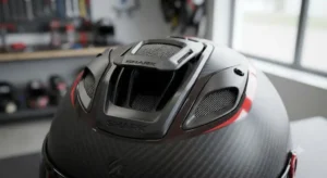 Prese d'aria superiori e sistema di ventilazione avanzato su un casco Shark