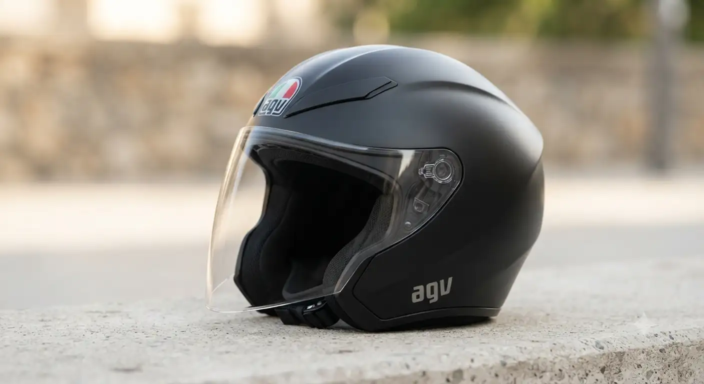 casco-jet-agv-nero-opaco-vista-laterale
