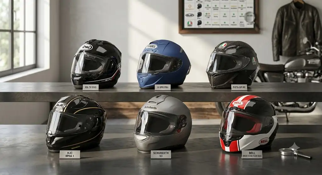 Comparatif de marques de casques intégraux pour motard sur route et piste. (comparatif marque casque moto)