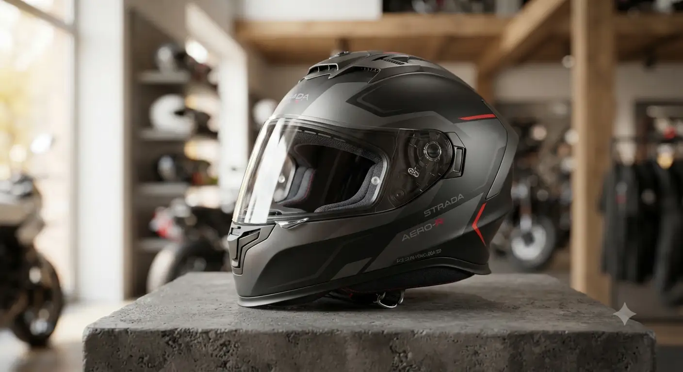 Miglior casco moto sotto i 400 euro esposto con finitura opaca e design aerodinamico