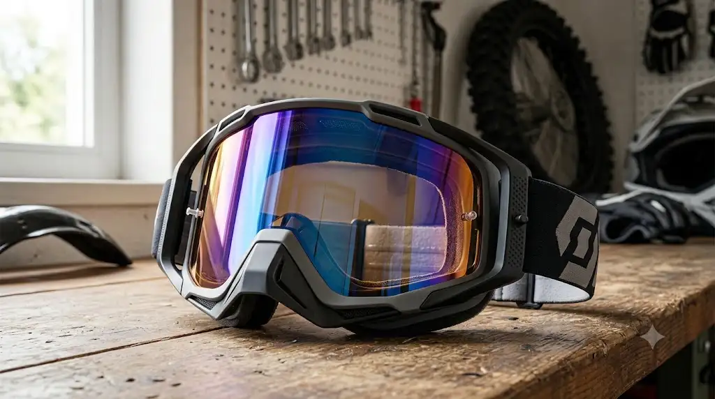 Paire de lunettes cross moto avec écran iridium anti-buée et monture ergonomique